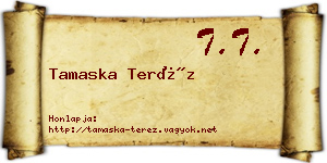 Tamaska Teréz névjegykártya